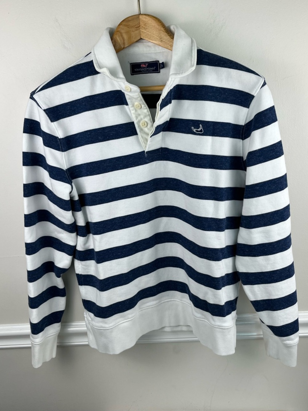 Vineyard Vines Navy and White Striped Rugby Shirt